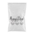 Maxbell 6Pcs Silver Beaded Love Heart Crystal Rhinestone Clear Applique Sew Iron On Fashion