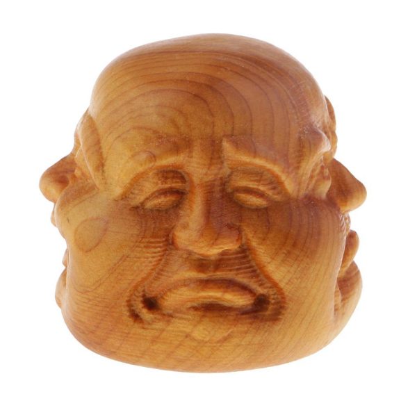 Maxbell Collectibles Chinese Hand Carved wooden Tibetan Buddhism Buddha head Statues on Sale